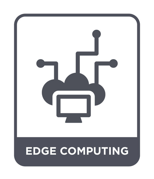 Edge Computing Ikone im trendigen Design-Stil. Edge Computing Symbol isoliert auf weißem Hintergrund. Edge Computing Vektor Symbol einfaches und modernes flaches Symbol. - Vektor, Bild