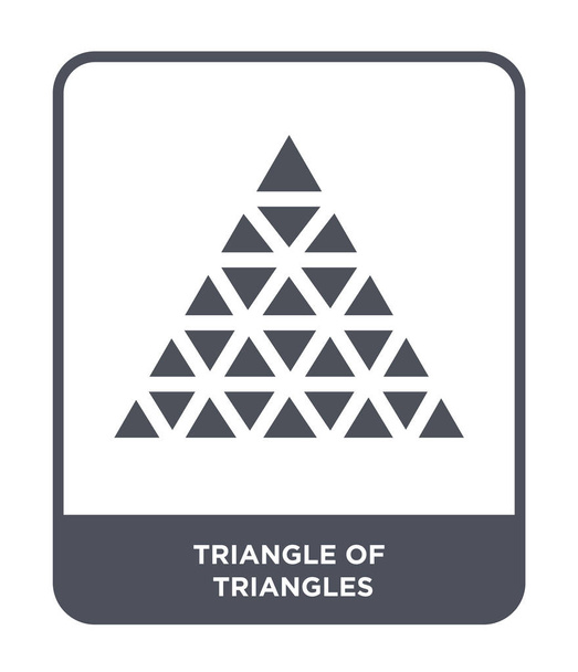 triangolo di triangoli icona in stile di design alla moda. triangolo di triangoli icona isolata su sfondo bianco. triangolo di triangoli icona vettoriale simbolo piatto semplice e moderno
. - Vettoriali, immagini