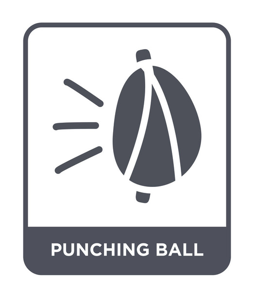 Boxball-Ikone im trendigen Design-Stil. Punching Ball Symbol isoliert auf weißem Hintergrund. Punchingball-Vektorsymbol einfaches und modernes flaches Symbol. - Vektor, Bild