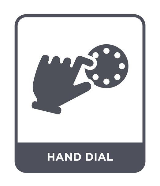 kézi tárcsázás ikon trendi design stílusban. telefonos Kézjelre elszigetelt fehér background. kézi tárcsázás vektor ikon egyszerű és modern lapos szimbólum. - Vektor, kép