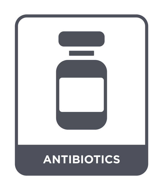 抗生物質のトレンディなデザイン スタイルのアイコン。抗生物質のアイコンは、白い背景で隔離。抗生物質ベクトル アイコン シンプルでモダンなフラット記号. - ベクター画像