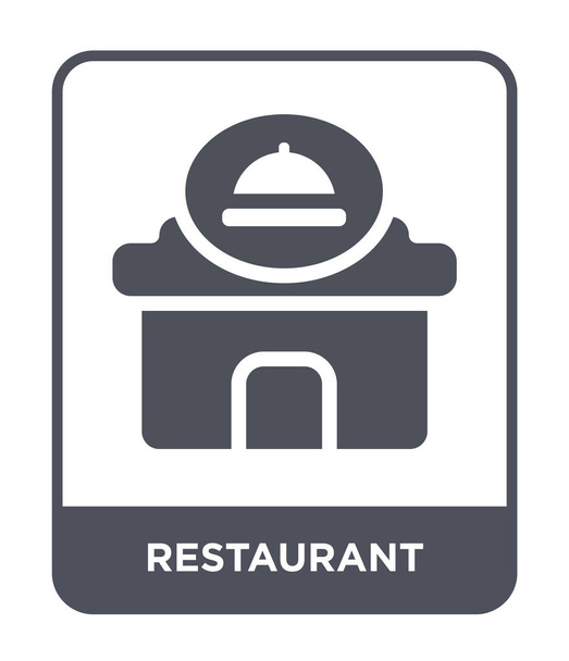icono del restaurante en el estilo de diseño de moda. icono del restaurante aislado sobre fondo blanco. Restaurante vector icono simple y moderno símbolo plano
. - Vector, Imagen