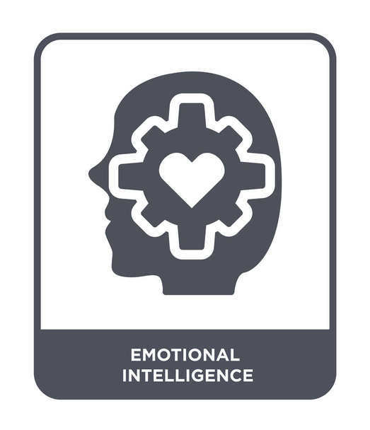 emotionale Intelligenz-Ikone im trendigen Design-Stil. Emotionale Intelligenz Ikone isoliert auf weißem Hintergrund. Emotionale Intelligenz Vektorsymbol einfache und moderne flache Symbol. - Vektor, Bild
