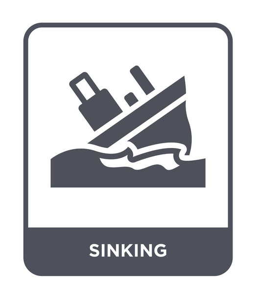 sinking icon in trendy design style. sinking icon isolated on white background. sinking vector icon simple and modern flat symbol. - Vector, Image