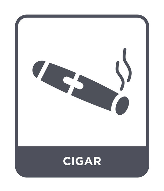 икона сигары в модном стиле дизайна. иконка сигары выделена на белом фоне. иконка вектора сигары простой и современный плоский символ для веб-сайта, мобильного телефона, логотипа, приложения, пользовательского интерфейса. векторная иллюстрация сигар, EPS10
. - Вектор,изображение