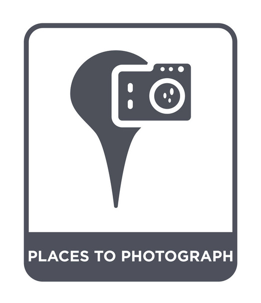 lieux pour photographier icône dans un style design à la mode. endroits pour photographier icône isolée sur fond blanc. lieux pour photographier l'icône vectorielle symbole plat simple et moderne
. - Vecteur, image