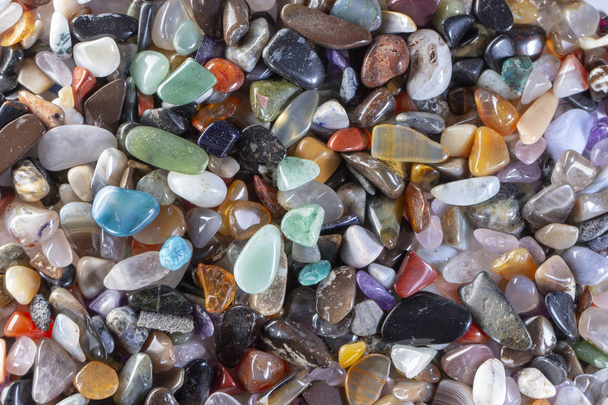 background from multicolored polished stones background rexture - Photo, Image