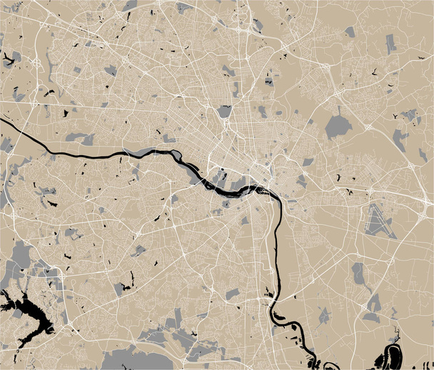 карта города Ричмонд, штат Вирджиния, США
 - Вектор,изображение