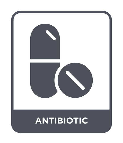 icono antibiótico en el estilo de diseño de moda. icono antibiótico aislado sobre fondo blanco. icono de vector antibiótico símbolo plano simple y moderno
. - Vector, Imagen