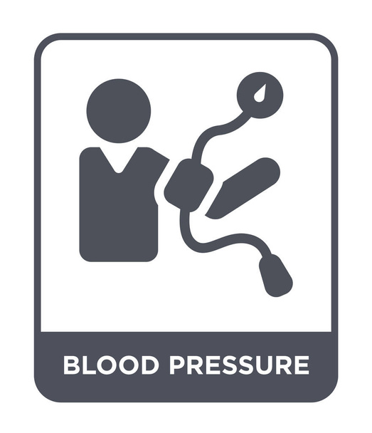 血圧のトレンディなデザイン スタイルのアイコン。血圧のアイコンは、白い背景で隔離。血圧ベクトル アイコン シンプルでモダンなフラット記号. - ベクター画像
