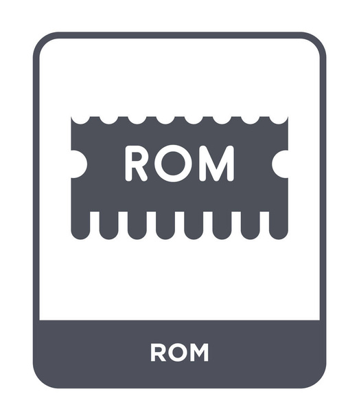 rom icono en estilo de diseño de moda. rom icono aislado sobre fondo blanco. rom vector icono simple y moderno símbolo plano para el sitio web, móvil, logotipo, aplicación, interfaz de usuario. rom icono de ilustración vectorial, EPS10
. - Vector, imagen