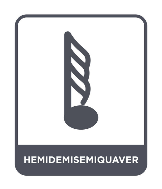 hemidemisemiquaver icono en el estilo de diseño de moda. hemidemiquaver icono aislado sobre fondo blanco. hemidemisemiquaver vector icono simple y moderno símbolo plano
. - Vector, Imagen