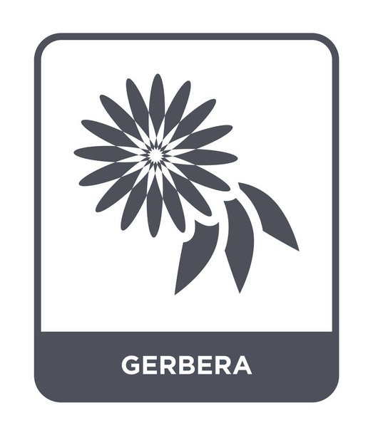 Gerbera-Ikone im trendigen Design-Stil. Gerbera-Symbol isoliert auf weißem Hintergrund. Gerbera-Vektorsymbol einfaches und modernes flaches Symbol. - Vektor, Bild