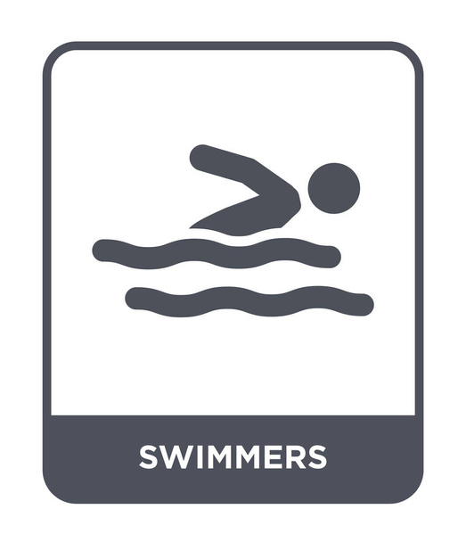 icône nageurs dans le style design à la mode. nageurs icône isolée sur fond blanc. nageurs icône vectorielle symbole plat simple et moderne
. - Vecteur, image
