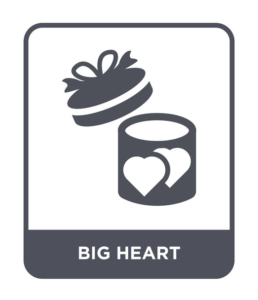 big heart icon in trendy design style. big heart icon isolated on white background. big heart vector icon simple and modern flat symbol. - Vector, Image