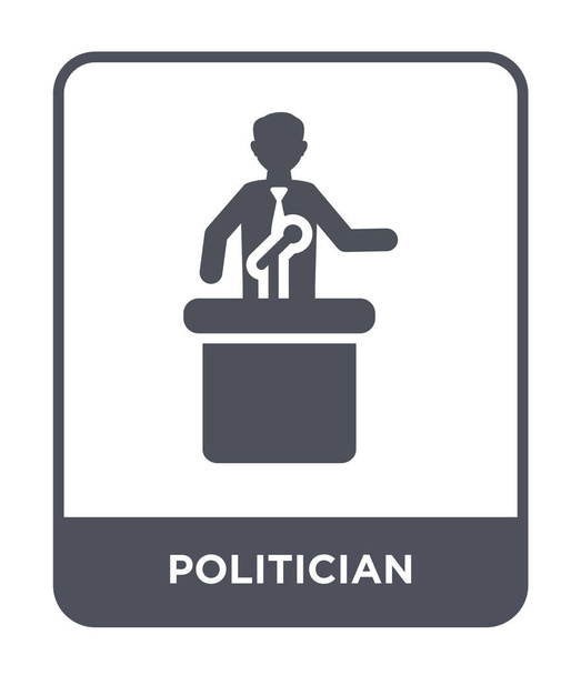 politician icon in trendy design style. politician icon isolated on white background. politician vector icon simple and modern flat symbol. - Vector, Image