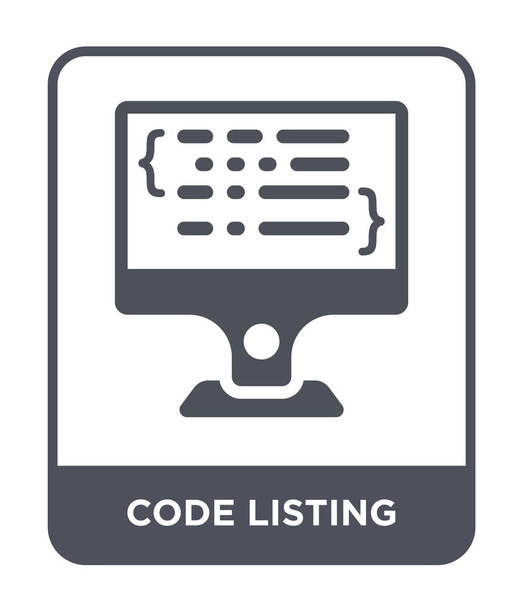 Code-Listing-Symbol im trendigen Design-Stil. Code-Listensymbol isoliert auf weißem Hintergrund. Code-Vektor-Symbol einfach und modern flaches Symbol. - Vektor, Bild