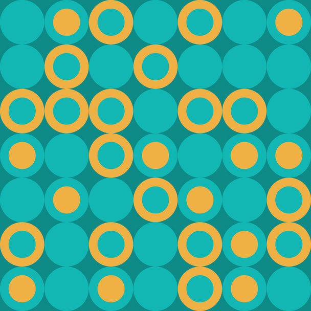 Vektorové ilustrace: Bezešvé Retro vzor s velkými puntíky žlutá a tyrkysová. - Vektor, obrázek