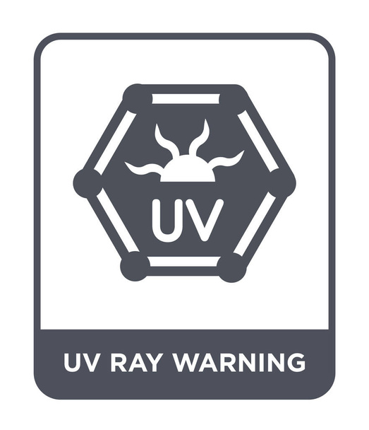 UV ray výstražná ikona v módní design stylu. UV ray výstražná ikona izolovaných na bílém pozadí. UV ray varování vektorové ikony jednoduché a moderní Béčko. - Vektor, obrázek