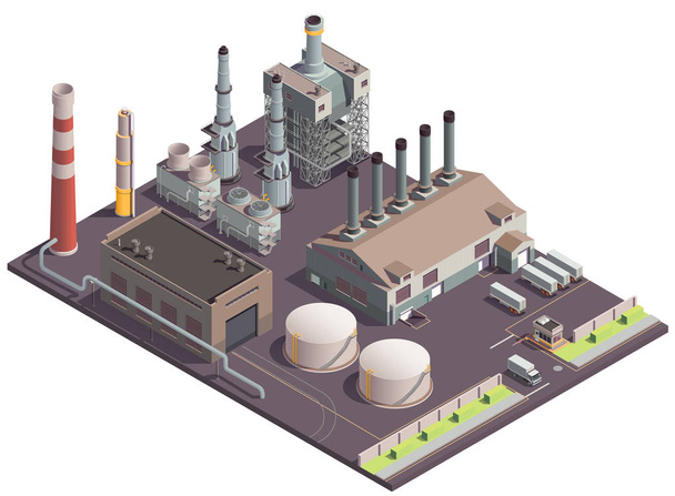Σύνθεση Site βιομηχανικό εργοστάσιο - Διάνυσμα, εικόνα