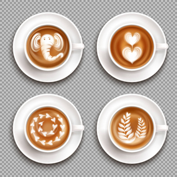 Pohled shora realistické Latte Art - Vektor, obrázek