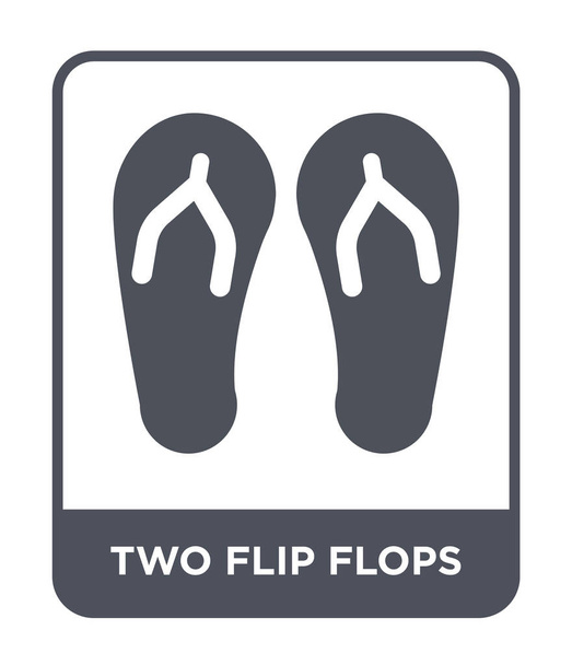 two flip flops icon in trendy design style. two flip flops icon isolated on white background. two flip flops vector icon simple and modern flat symbol. - Vector, Image