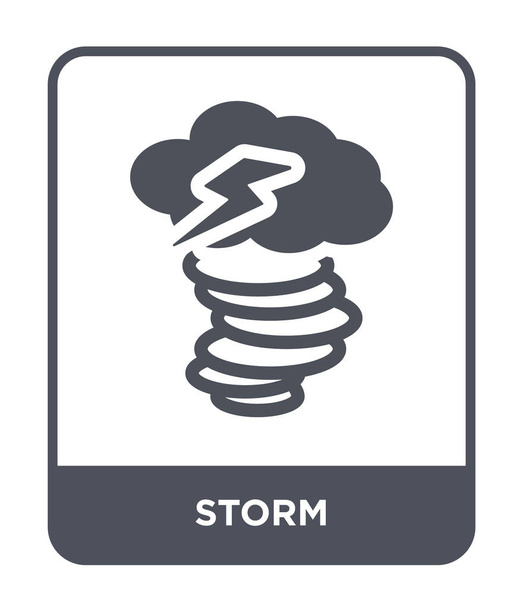 icono de tormenta en el estilo de diseño de moda. icono de tormenta aislado sobre fondo blanco. icono de vector de tormenta simple y moderno símbolo plano para el sitio web, móvil, logotipo, aplicación, interfaz de usuario. ilustración de vector de icono de tormenta, EPS10
. - Vector, imagen