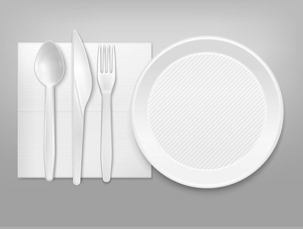 Disposable Tableware  Set - Vector, Image
