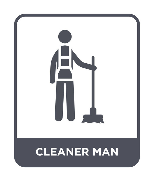 cleaner man icon in trendy design style. cleaner man icon isolated on white background. cleaner man vector icon simple and modern flat symbol. - Vector, Image