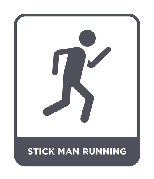 stick man running icon in trendy design style. stick man running icon isolated on white background. stick man running vector icon simple and modern flat symbol. - Vector, Image