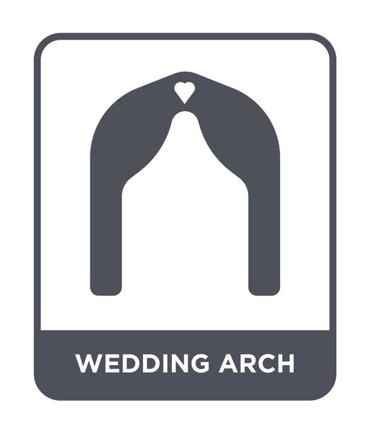 トレンディなデザイン スタイルの結婚式のアーチ アイコン。ウェディング アーチ アイコンが白い背景で隔離。結婚式のアーチ ベクトル アイコン シンプルでモダンなフラット記号. - ベクター画像