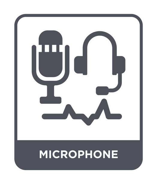 microphone icon in trendy design style. microphone icon isolated on white background. microphone vector icon simple and modern flat symbol. - Vektor, kép