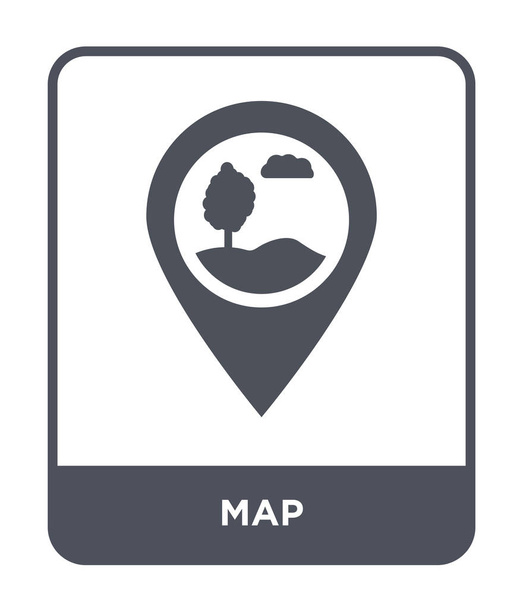 Mapa ikona v módní design stylu. Mapa ikona izolovaných na bílém pozadí. Mapa vektorové ikony jednoduché a moderní Béčko pro webové stránky, mobilní, logo, app, Ui. Mapa ikonu vektorové ilustrace, Eps10. - Vektor, obrázek