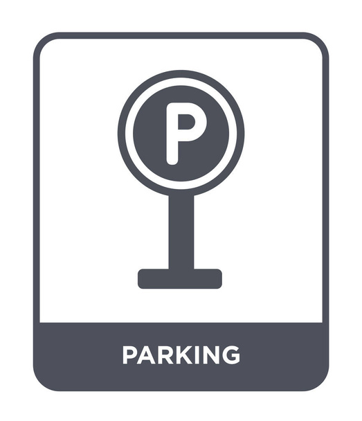 іконка паркування в стилі модного дизайну. іконка паркування ізольована на білому тлі. паркування вектор значок простий і сучасний плоский символ
. - Вектор, зображення