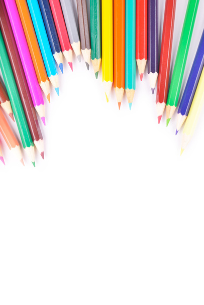 Colored pencils isolated on white background - Φωτογραφία, εικόνα