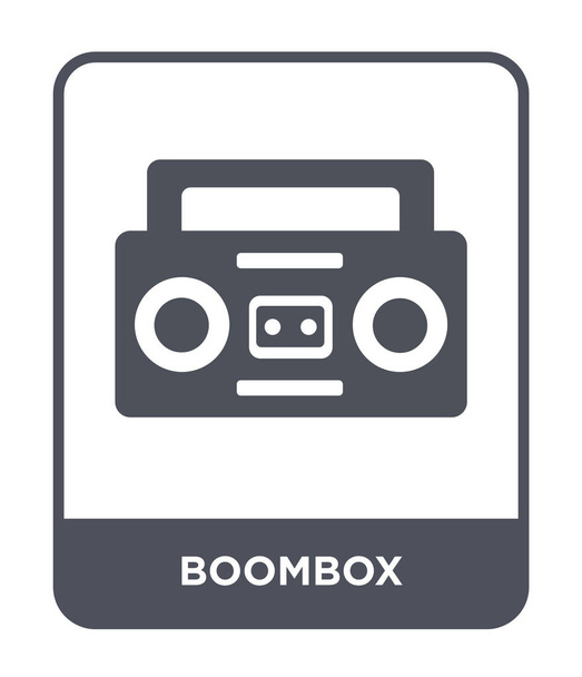 boombox icon in trendy design style. boombox icon isolated on white background. boombox vector icon simple and modern flat symbol. - Vektor, kép