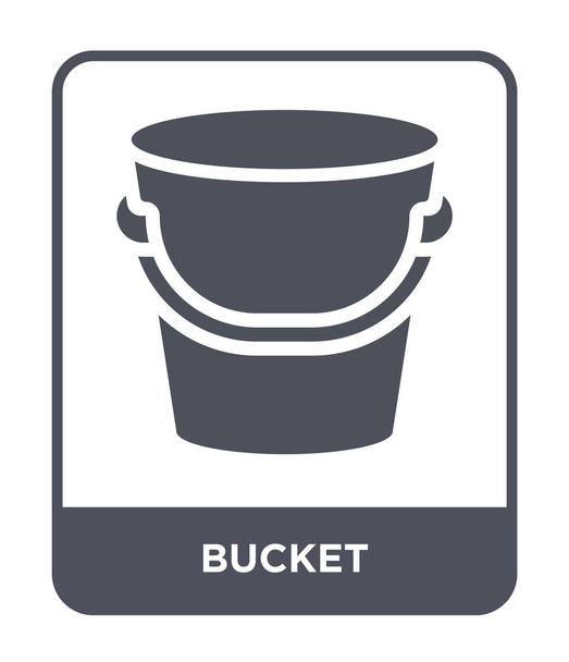 ícone de balde no estilo de design moderno. ícone balde isolado no fundo branco. ícone de vetor de balde símbolo plano simples e moderno
. - Vetor, Imagem