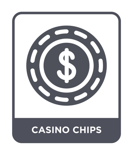 Casino čipy ikona v módní design stylu. Casino čipy ikona izolovaných na bílém pozadí. Casino čipy vektorové ikony jednoduché a moderní Béčko. - Vektor, obrázek