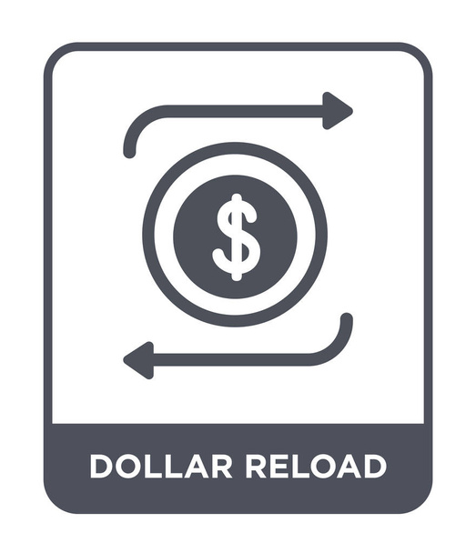 Dolar znovu načíst ikonu v módní design stylu. ikona nabíjení dolar izolovaných na bílém pozadí. reload vektorové ikony jednoduché a moderní plochý symbol dolaru. - Vektor, obrázek