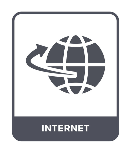 ícone de internet no estilo de design moderno. ícone de internet isolado no fundo branco. ícone de vetor de internet símbolo plano simples e moderno
. - Vetor, Imagem