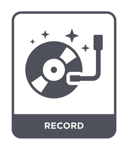 record icon in trendy design style. record icon isolated on white background. record vector icon simple and modern flat symbol. - Вектор, зображення