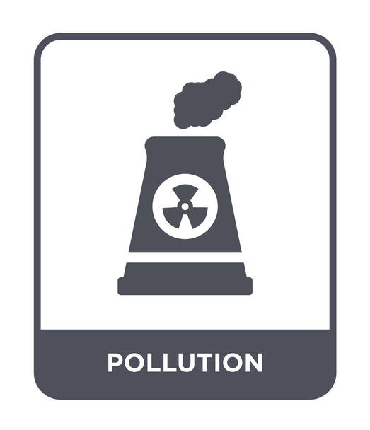 Umweltverschmutzung Ikone im trendigen Design-Stil. Umweltverschmutzung Symbol isoliert auf weißem Hintergrund. Verschmutzungsvektorsymbol einfaches und modernes flaches Symbol. - Vektor, Bild