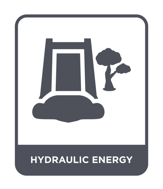 hydraulic energy icon in trendy design style. hydraulic energy icon isolated on white background. hydraulic energy vector icon simple and modern flat symbol. - Vector, Image