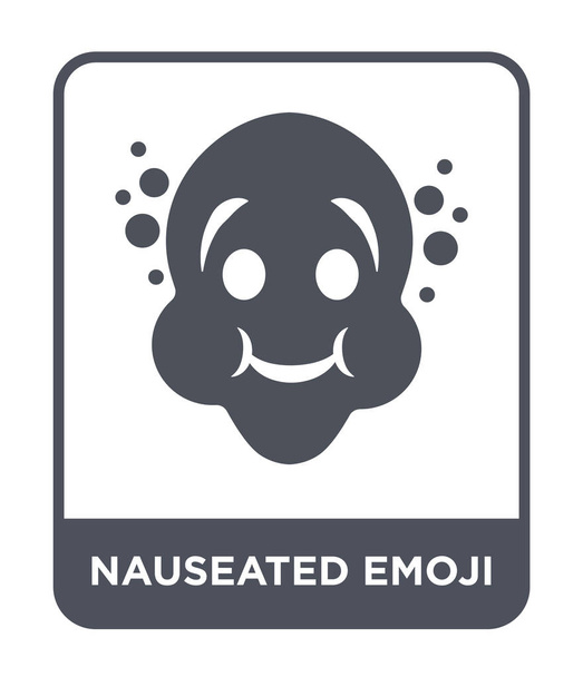icône emoji nauséeux dans un style design tendance. icône emoji nauséeux isolé sur fond blanc. icône vectorielle emoji nausée symbole plat simple et moderne
. - Vecteur, image