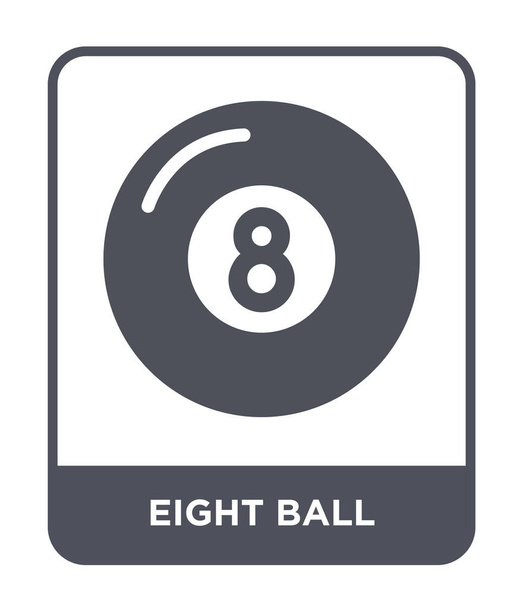 ocho icono de la bola en estilo de diseño de moda. ocho icono de la bola aislado sobre fondo blanco. ocho bola vector icono simple y moderno símbolo plano
. - Vector, Imagen