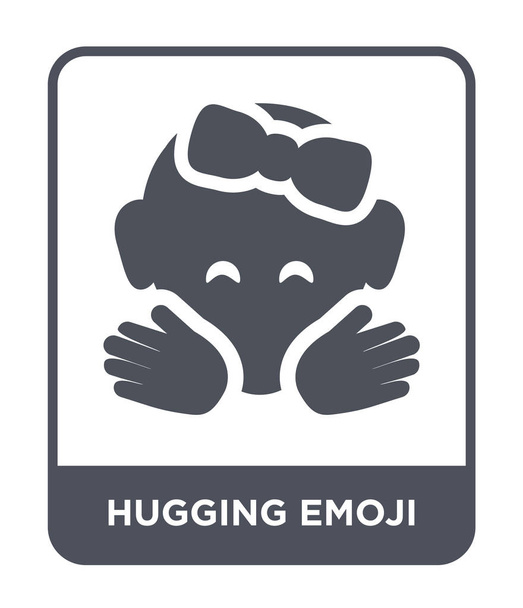 hugging emoji icon in trendy design style. hugging emoji icon isolated on white background. hugging emoji vector icon simple and modern flat symbol. - Vector, Image