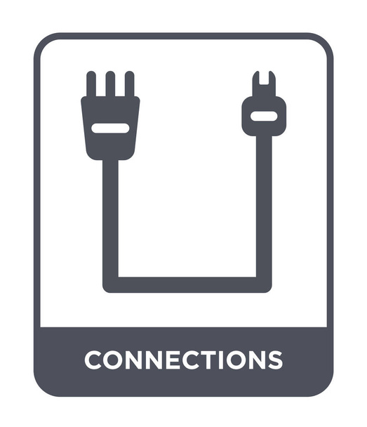 ícone de conexões no estilo de design moderno. ícone conexões isolado no fundo branco. ícone vetorial conexões simples e moderno símbolo plano
. - Vetor, Imagem