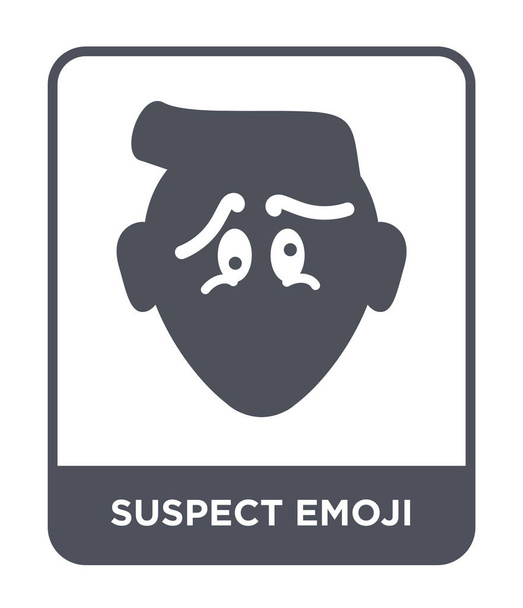 icône emoji suspect dans le style design à la mode. icône emoji suspect isolé sur fond blanc. icône vectorielle emoji suspect symbole plat simple et moderne
. - Vecteur, image