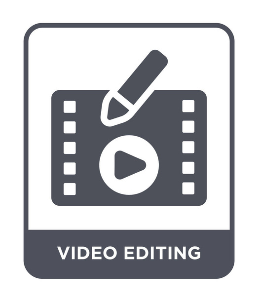 video editing icon in trendy design style. video editing icon isolated on white background. video editing vector icon simple and modern flat symbol. - Vector, Image