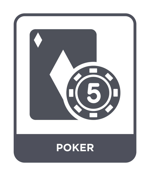 poker icon in trendy design style. poker icon isolated on white background. poker vector icon simple and modern flat symbol for web site, mobile, logo, app, UI. poker icon vector illustration, EPS10. - Vector, Image